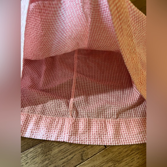 Pleats & Stitches Smocked Handmade Dress Pink Gingham Embroidered Crabs Girls 4t - Picture 5 of 8